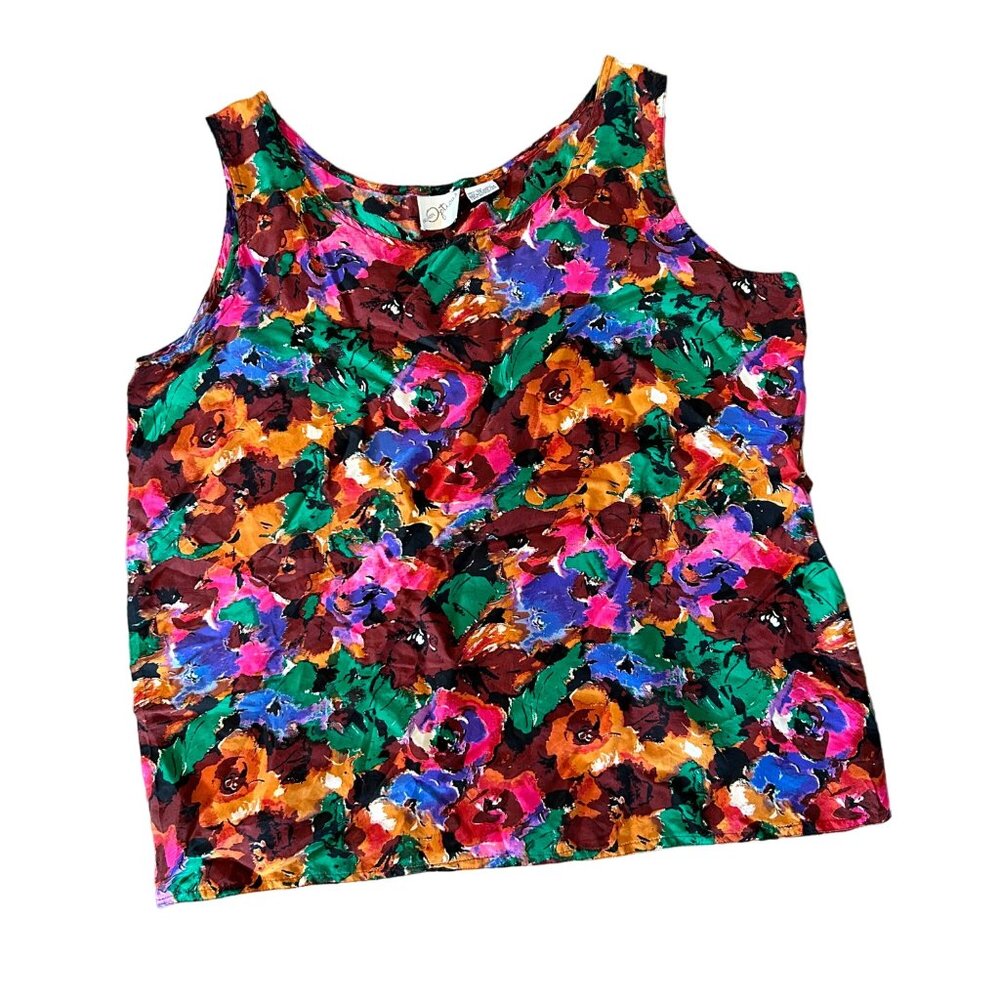 Vintage 100% Silk Novelty Floral Top 16
